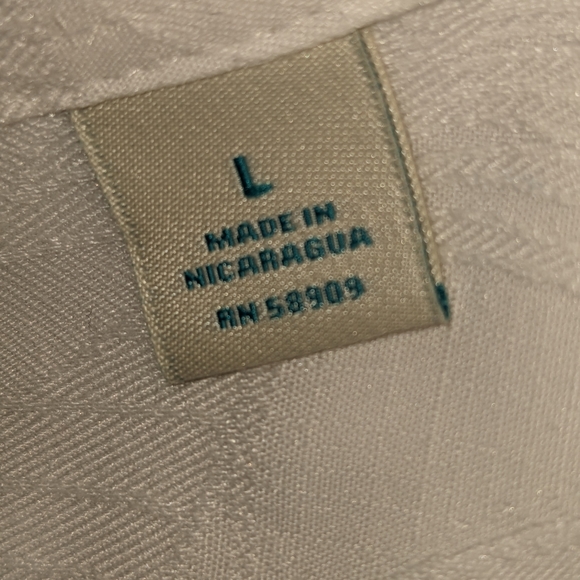 EUC Caribbean Casual White Short Sleeve Shirt Mens Size L - Picture 7 of 8